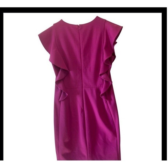 Donna Morgan Raspberry‎ Pink Ruffle Shift Dress 8 - Picture 4 of 10